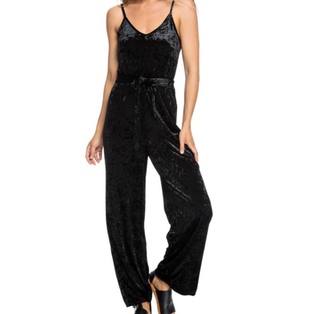 NWT Roxy Black Velvet Jumpsuit